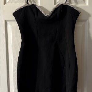 House of CB Black Mini Dress with Silver Accents